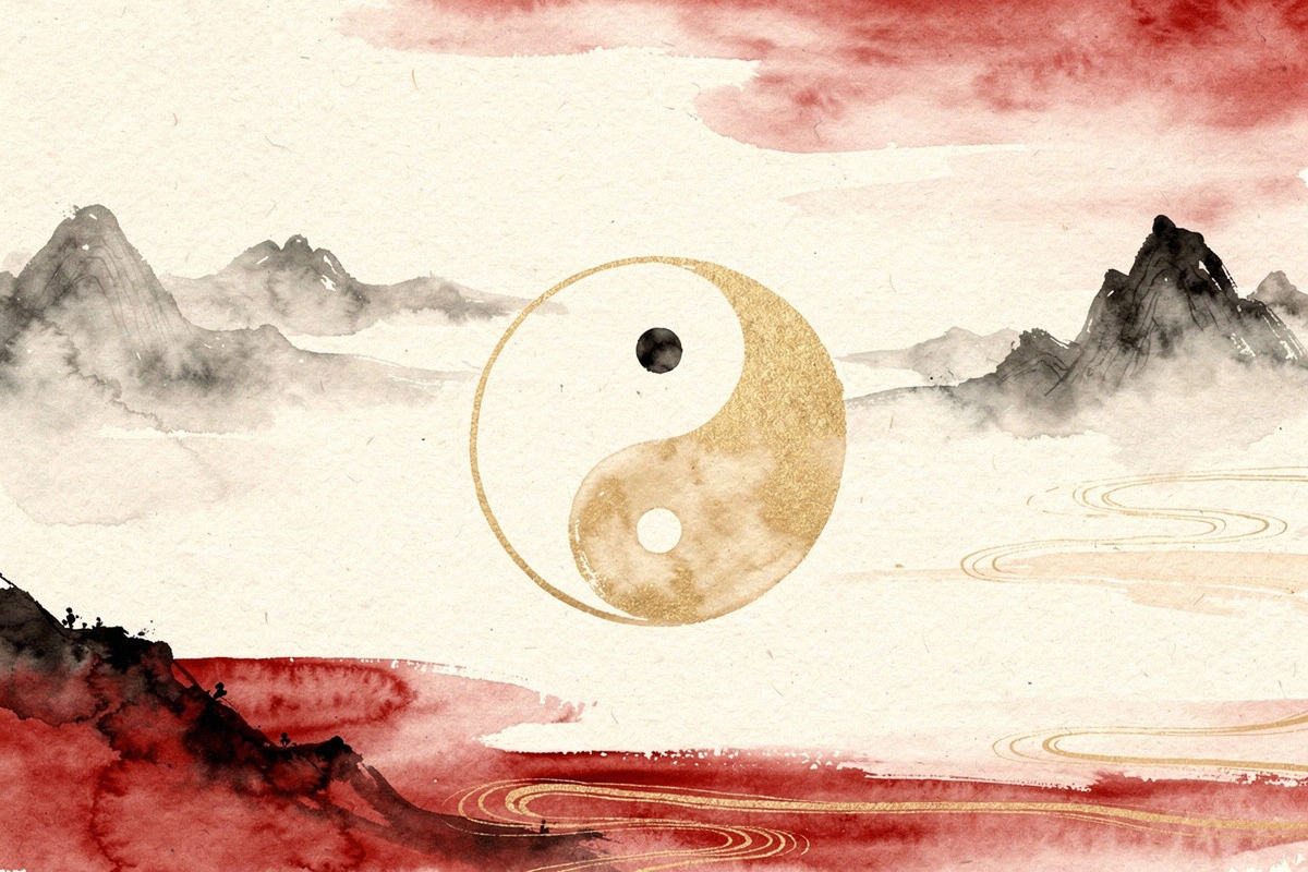 Illustration pour Le Ying et Yang - Signes Astrologiques chinois
